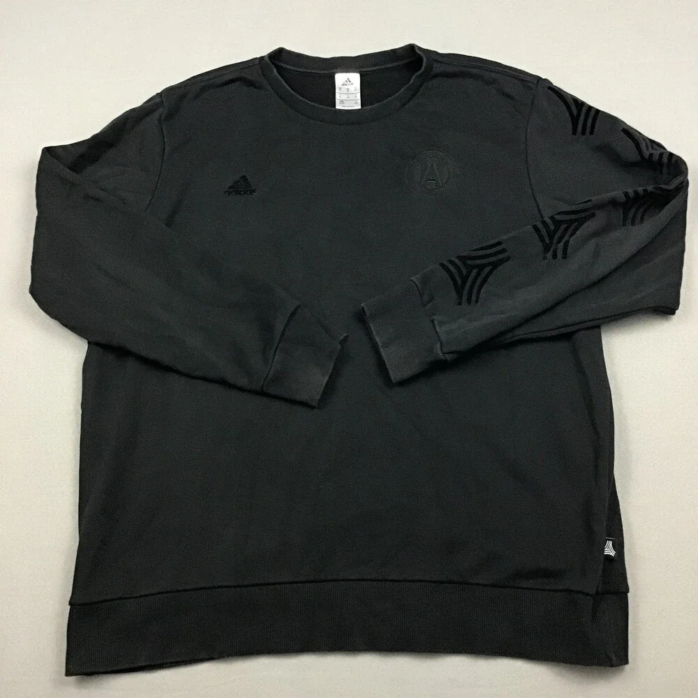 Atlanta United FC Sweatshirt Men Extra Large Black Adidas Crew MLS Pullover XL *